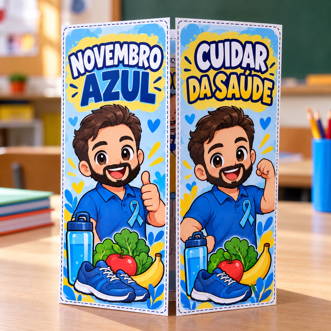 Flipbook Novembro Azul: Atividade Escolar para Imprimir — amostra 1: Trabalhe cuidado e hábitos saudáveis com o Flipbook…