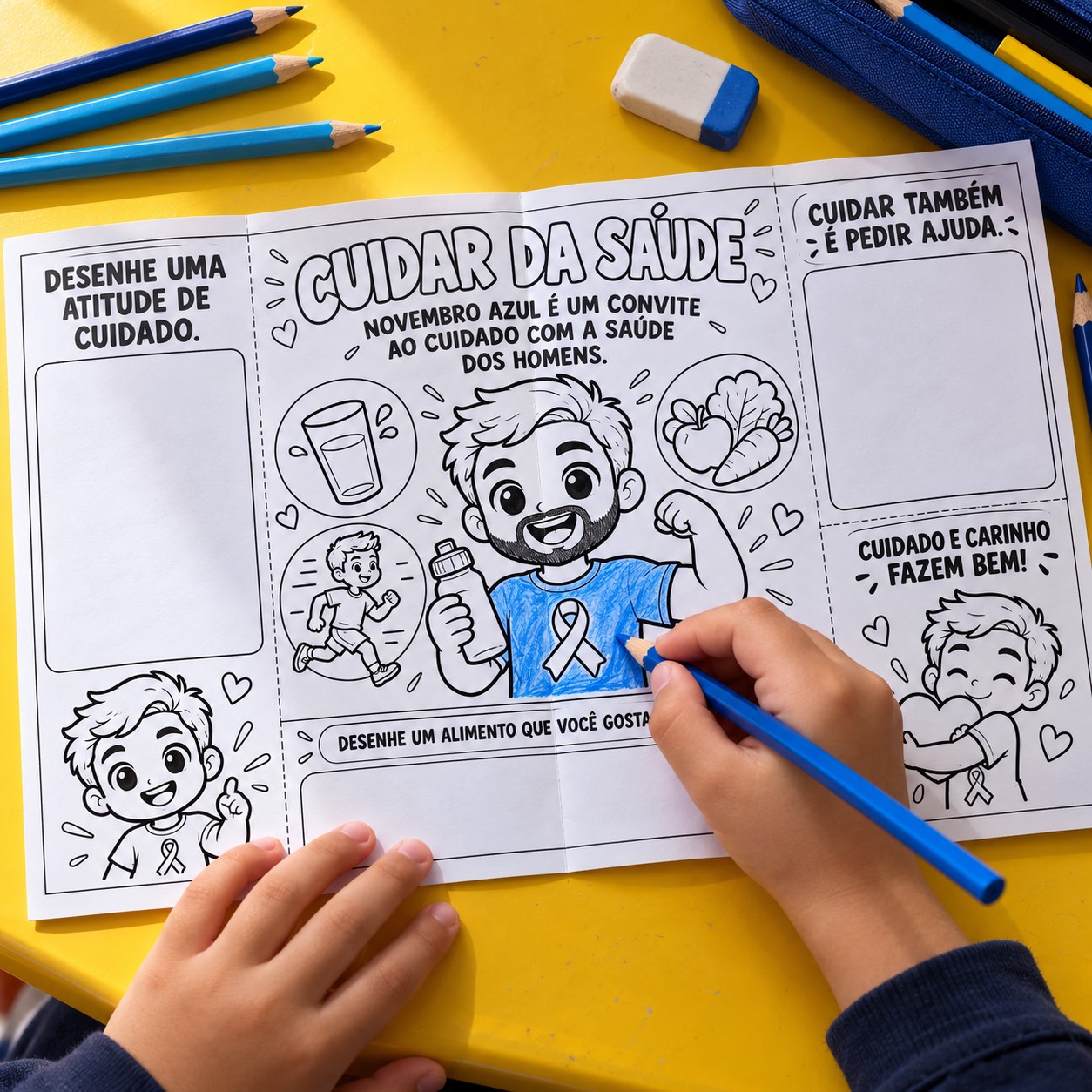 Flipbook Novembro Azul: Atividade Escolar para Imprimir — amostra 2: Trabalhe cuidado e hábitos saudáveis com o Flipbook…