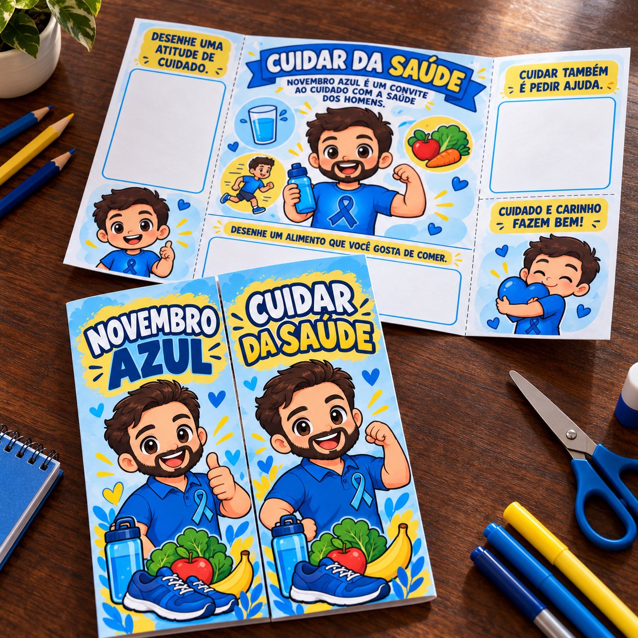 Flipbook Novembro Azul: Atividade Escolar para Imprimir — amostra 3: Trabalhe cuidado e hábitos saudáveis com o Flipbook…