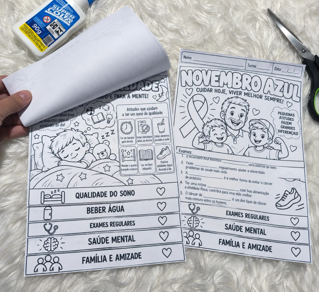 Flipbook Novembro Azul - Atividades para Imprimir sobre Saúde do Homem — amostra 3: Flipbook sobre o Novembro Azul com…