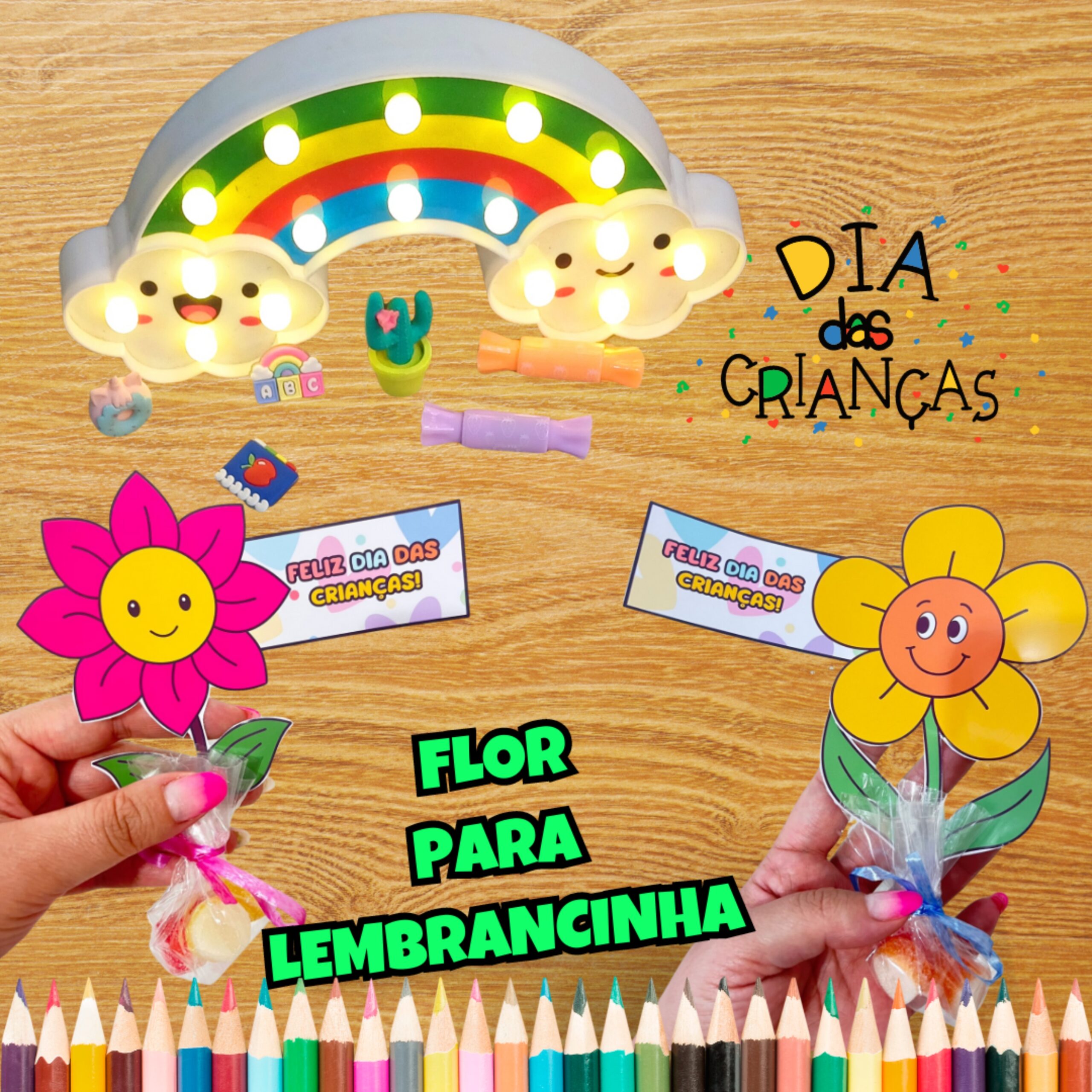 Flor lembrancinha dia das crianças – PDF para Imprimir — Datas comemorativas para Todas as séries: 2 Modelinhos de…