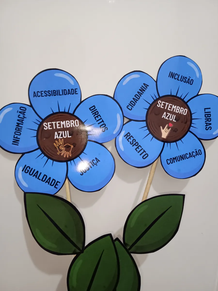 Flor Setembro Azul - Visibilidade da Comunidade Surda — amostra 2: Um recurso lindo, visual e super significativo para…