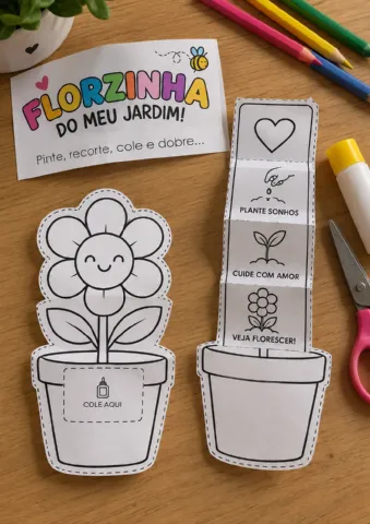 Florzinha do Meu Jardim: Atividade de Primavera para Montar e Colorir — capa do material
