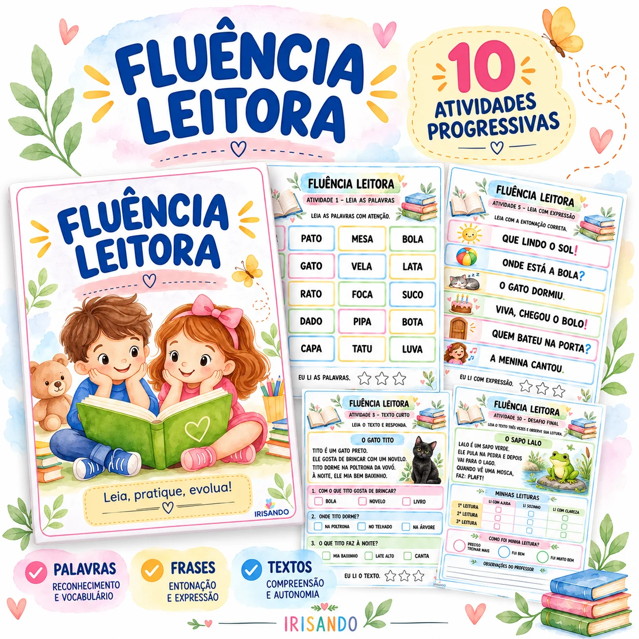 Atividades de Fluência Leitora – Alfabetização — amostra 1: Desenvolva a fluência leitora com atividades práticas e…