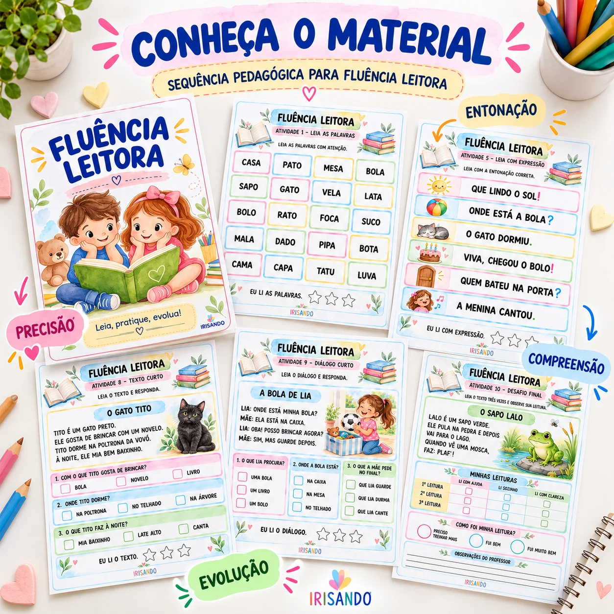 Atividades de Fluência Leitora – Alfabetização — amostra 2: 10 atividades progressivas para desenvolver precisão, ritmo,…