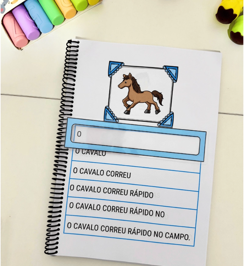 Fluência leitora: apostila com 100 frases e régua de apoio — amostra 5: Apostila em PDF com 100 frases curtas e régua de…
