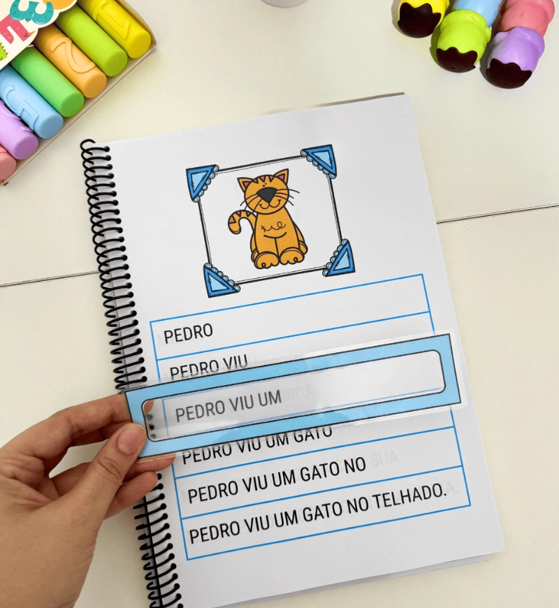Fluência leitora: apostila com 100 frases e régua de apoio — Alfabetização para Educação Infantil: Apostila em PDF com 100…