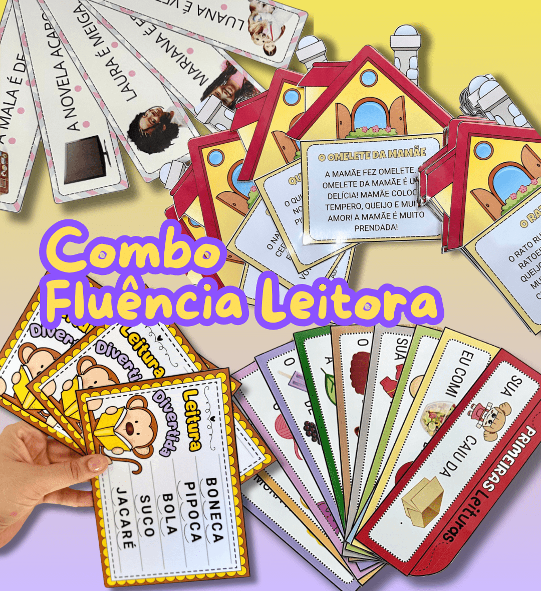 Fluência leitora: combo com 12 recursos para alfabetização — capa do material