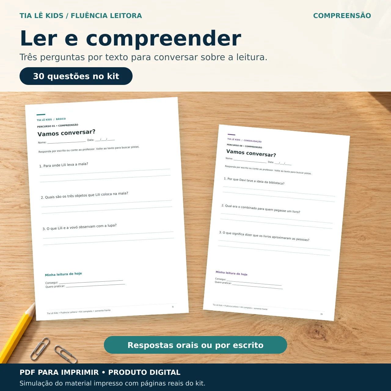 Fluência Leitora — Kit Completo | 3 Níveis e 10 Percursos — amostra 5: FORMATO