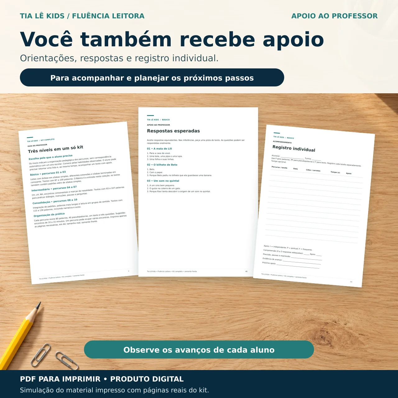 Fluência Leitora — Kit Completo | 3 Níveis e 10 Percursos — amostra 6: Básico, Intermediário e Consolidação em um único…