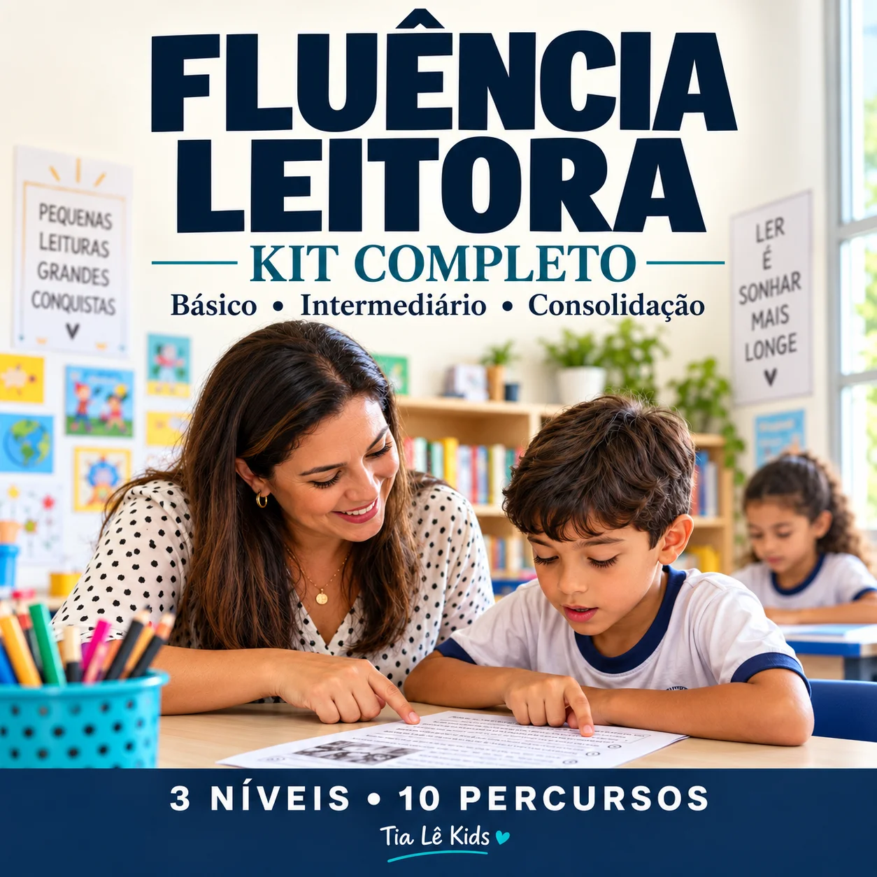Fluência Leitora — Kit Completo | 3 Níveis e 10 Percursos — Alfabetização para Todas as séries: Básico, Intermediário e…