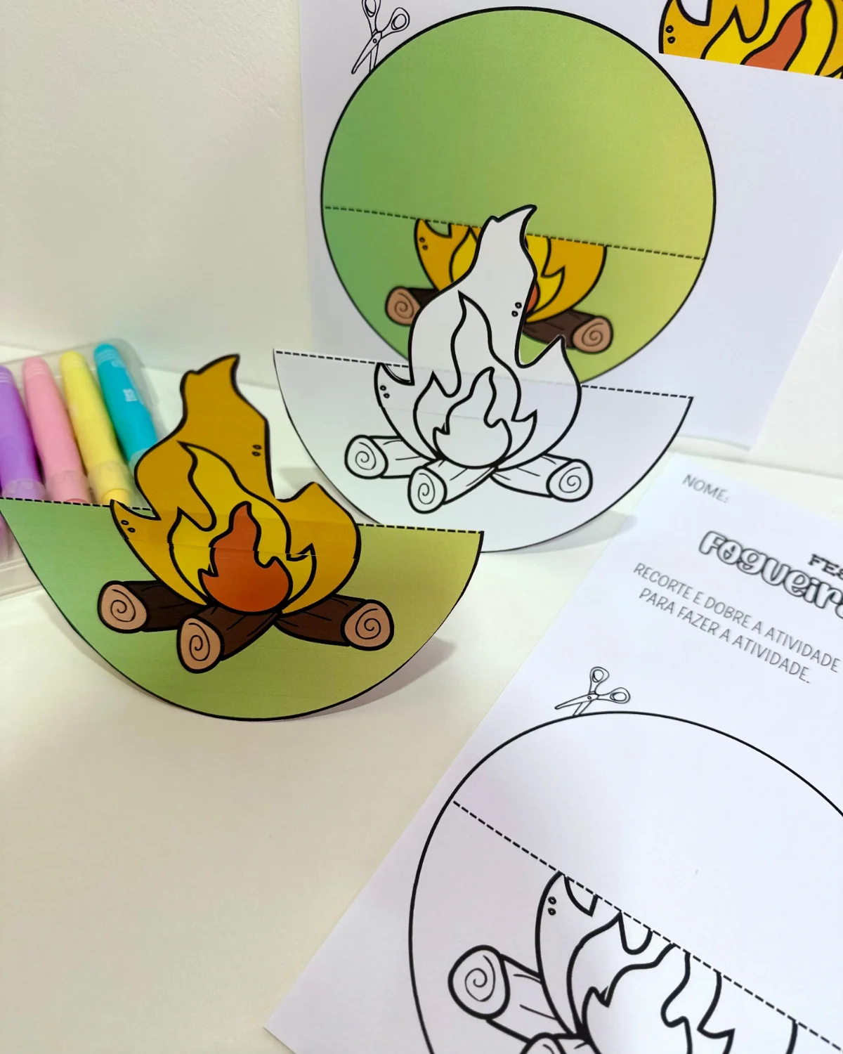 Fogueira Dançante – Festa Junina – PDF para Imprimir — amostra 5: Uma atividade lúdica e divertida para trabalhar o tema…