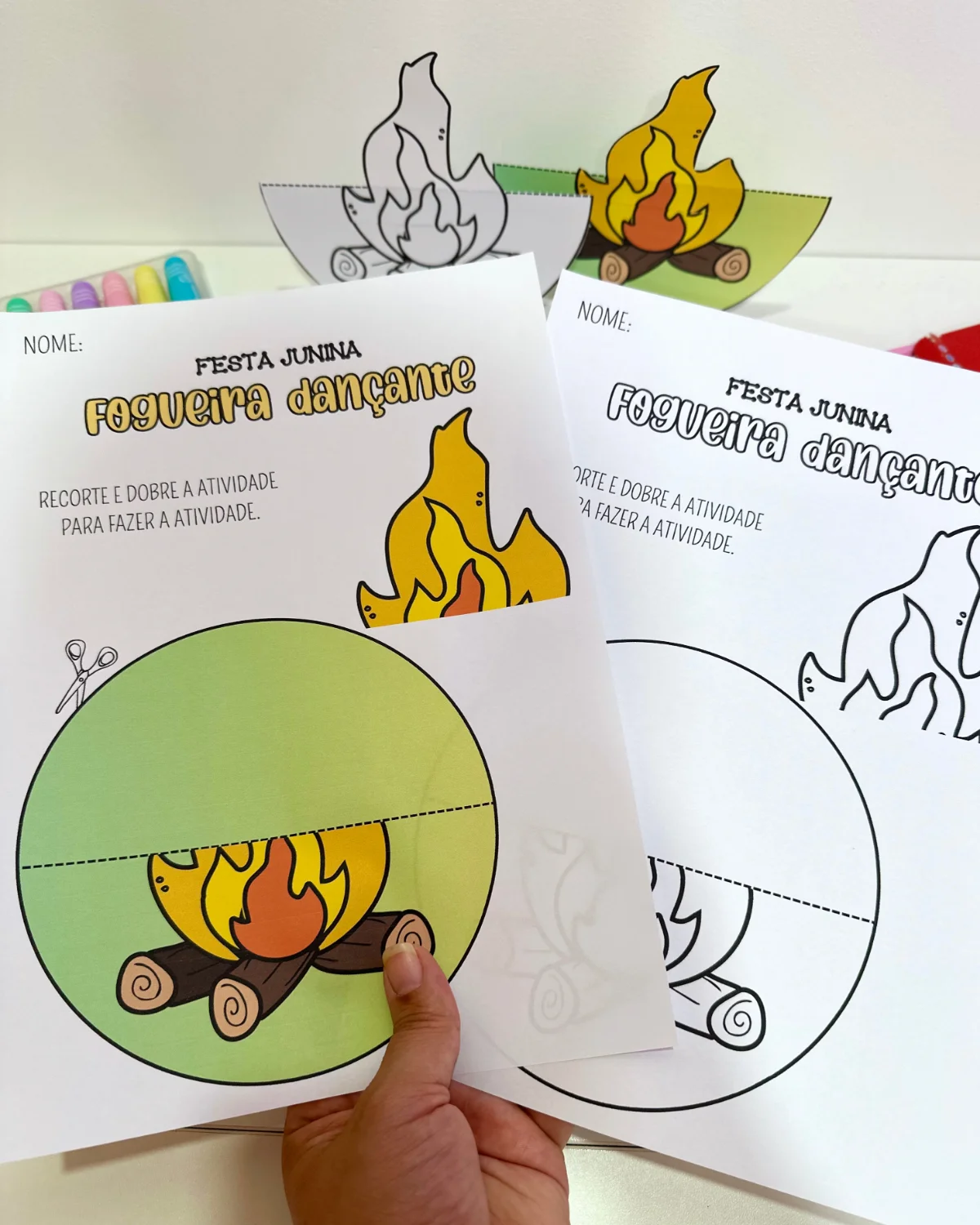Fogueira Dançante – Festa Junina – PDF para Imprimir — amostra 6: Uma atividade lúdica e divertida para trabalhar o tema…