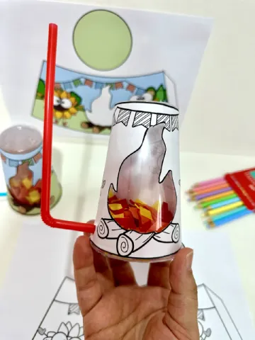 Fogueira No Copo – PDF para Imprimir | Educação Infantil — amostra 4: Recurso Fogueira no copo para trabalhar o tema Festa…