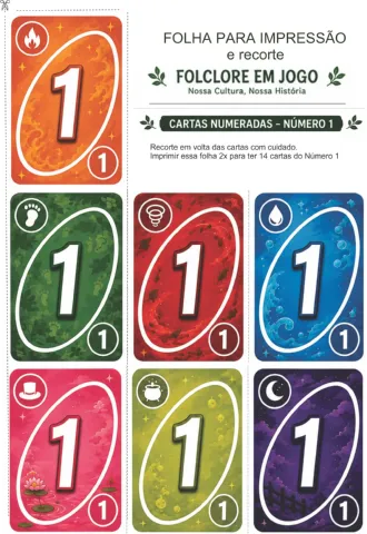 Folclore em jogo (Adaptação do jogo UNO) — amostra 3: Um jogo de cartas inspirado no Uno que ensina o folclore brasileiro…