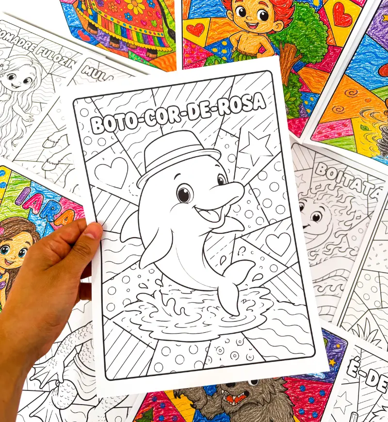 Folclore em Mosaico: 15 Atividades para Colorir em PDF — amostra 5: Para quem é indicado