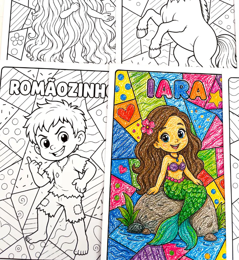 Folclore em Mosaico: 15 Atividades para Colorir em PDF — amostra 6: Explore a cultura brasileira com 15 atividades de…