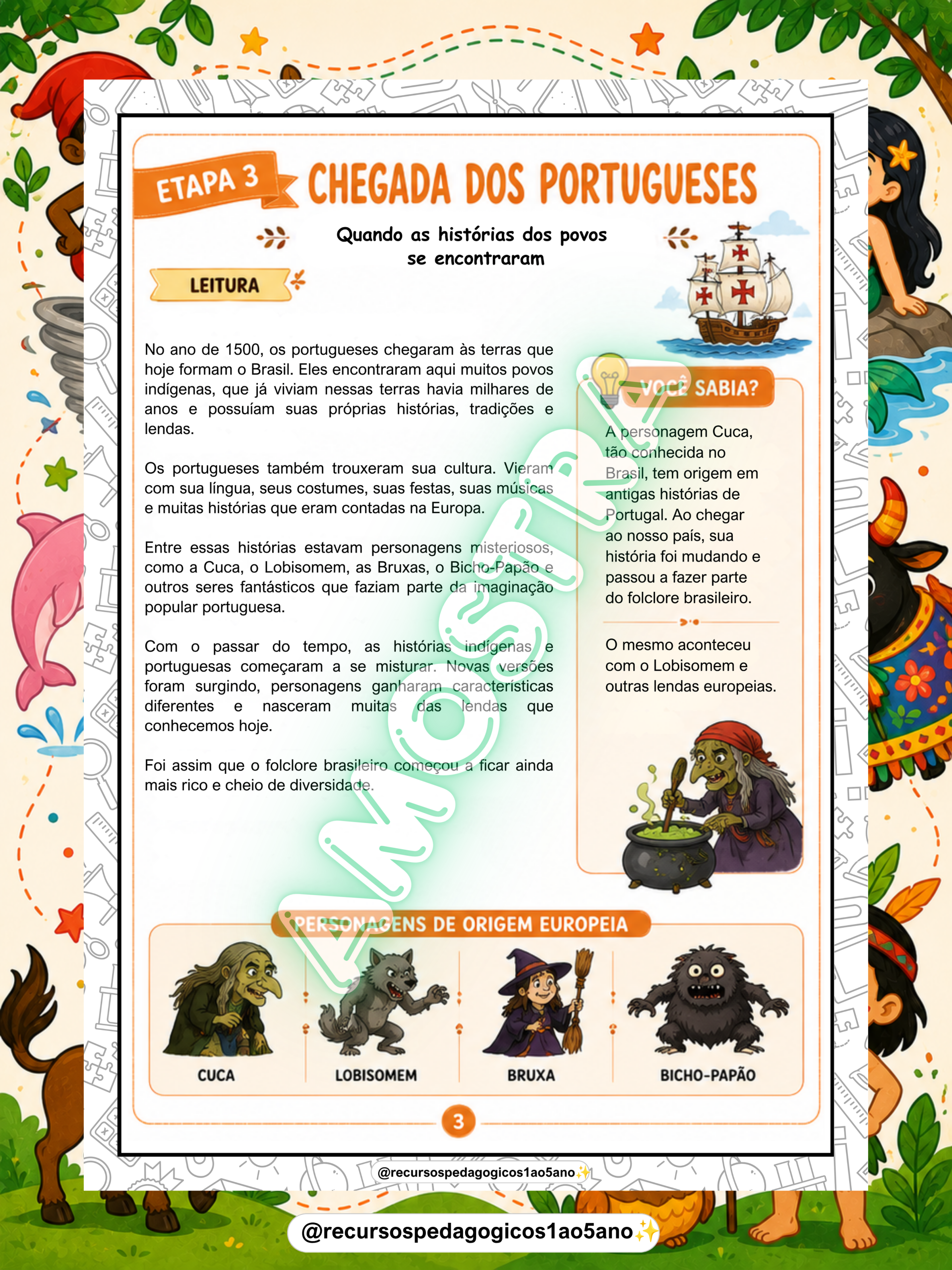 Folclore – Viagem pelo Tempo + Brinde Mini cenário – PDF para Imprimir | Anos Iniciais — amostra 4: Formato e entrega Folclore – Viagem pelo Tempo + Brinde Mini cenário – PDF para Imprimir | Anos Iniciais — amostra 4: Formato e entrega