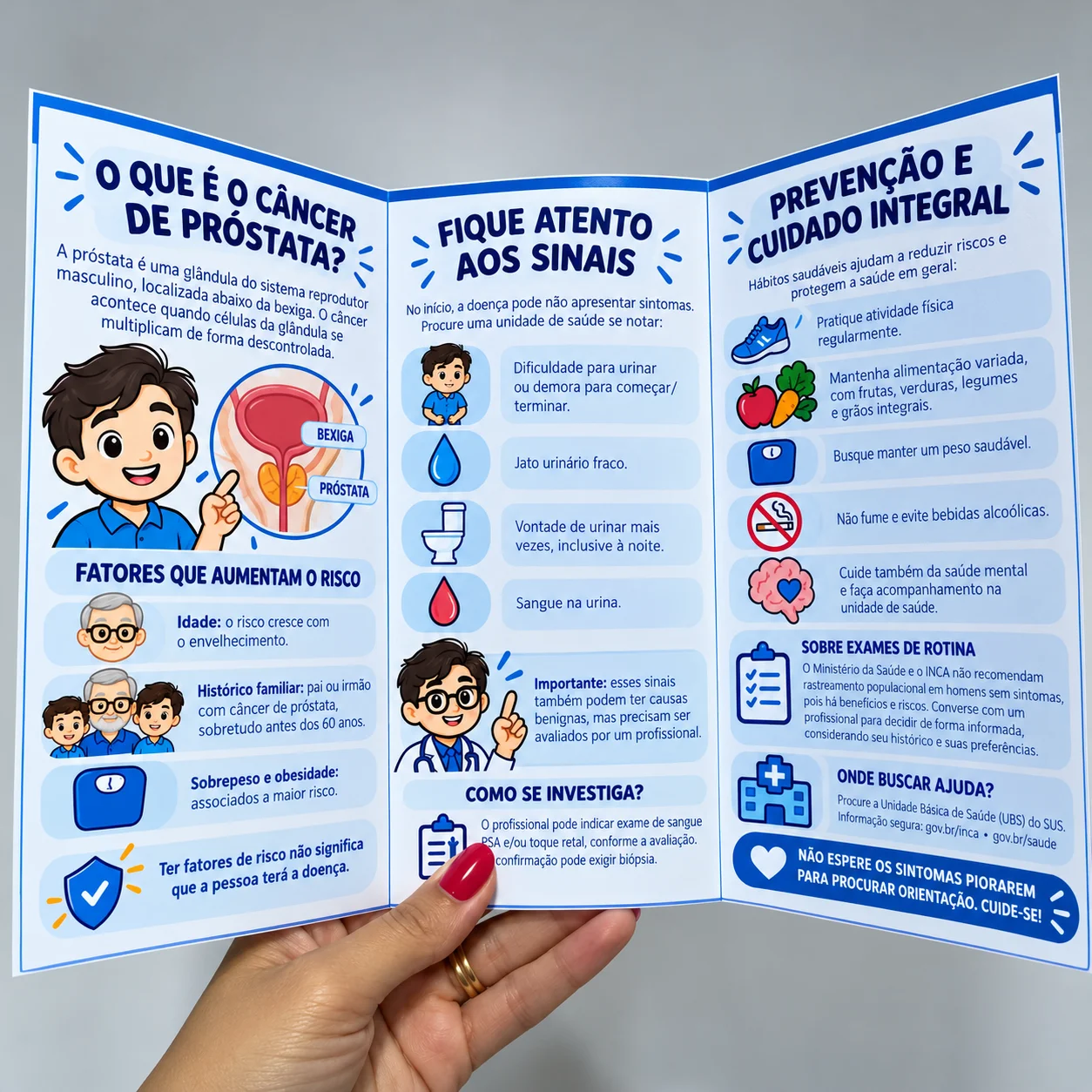 Folder Informativo Novembro Azul: Prevenção, informação e cuidado — amostra 4: Recurso educativo para a campanha Novembro…