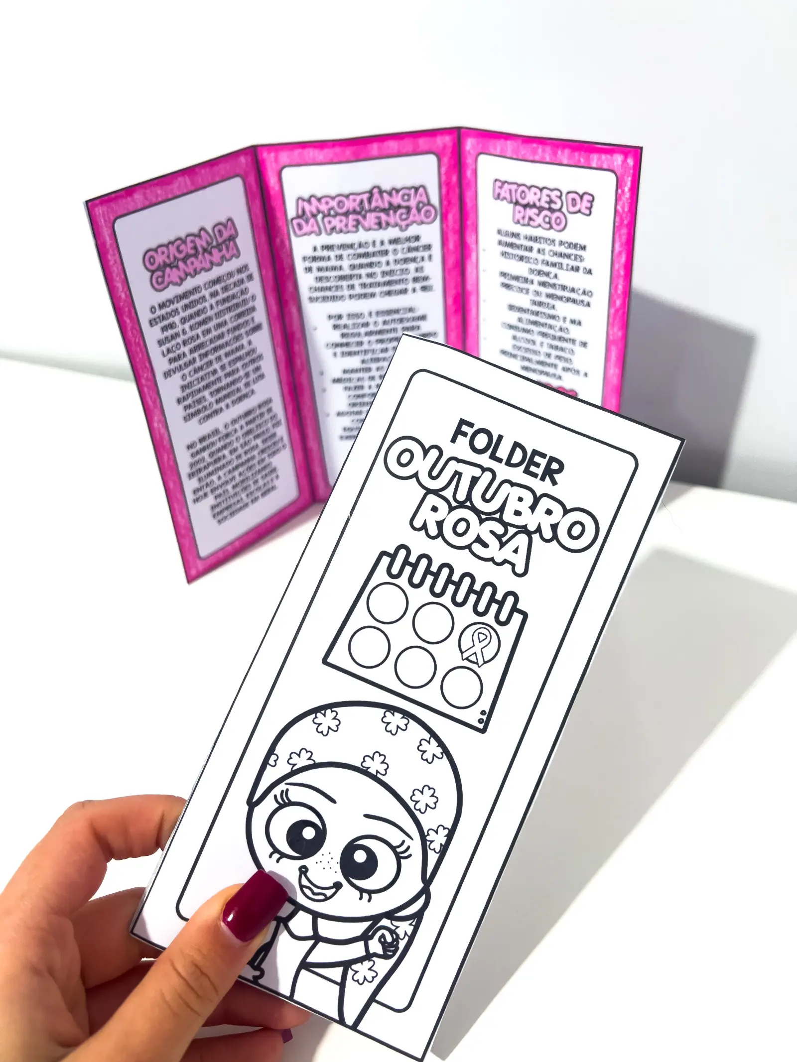 Folder Informativo Outubro Rosa para Imprimir — Datas comemorativas para Educação Infantil: Folder informativo sobre o…