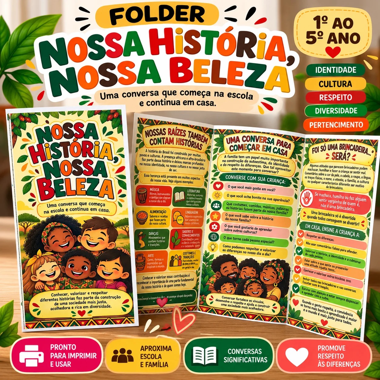 Folder Nossa História, Nossa Beleza | Consciência Negra — Ciências para Educação Infantil: Folder para trabalhar…