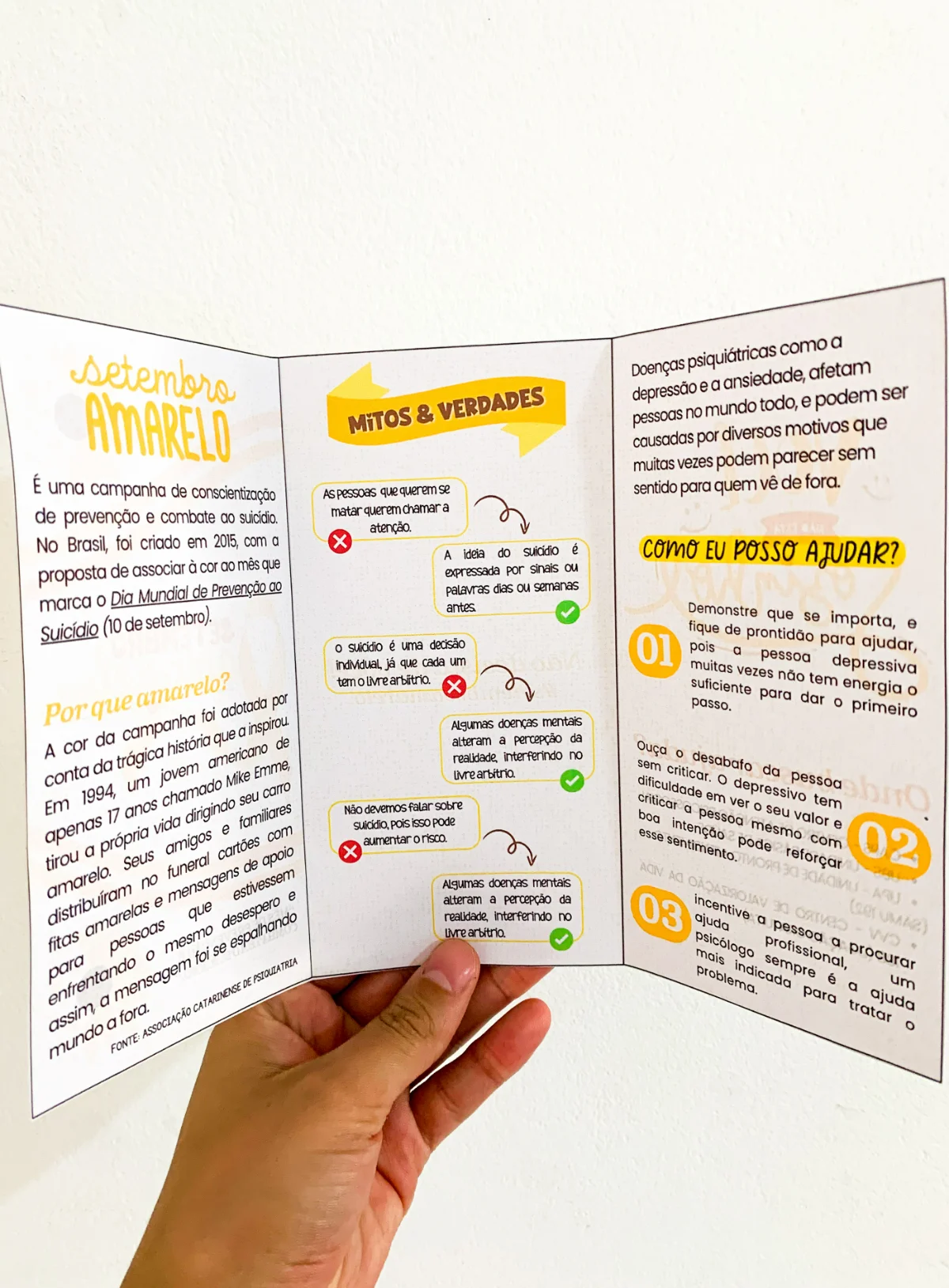 Folder para Campanha Setembro Amarelo – PDF para Imprimir — amostra 2: campanha visa conscientizar e promover empatia e…