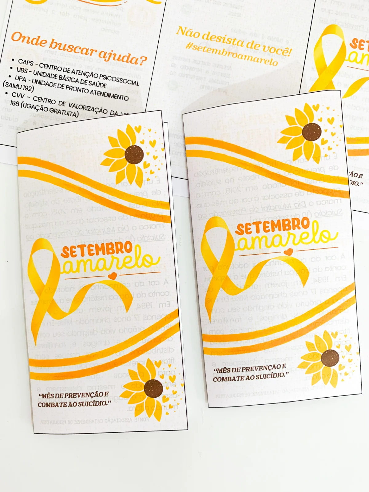 Folder para Campanha Setembro Amarelo – PDF para Imprimir — amostra 3: campanha visa conscientizar e promover empatia e…
