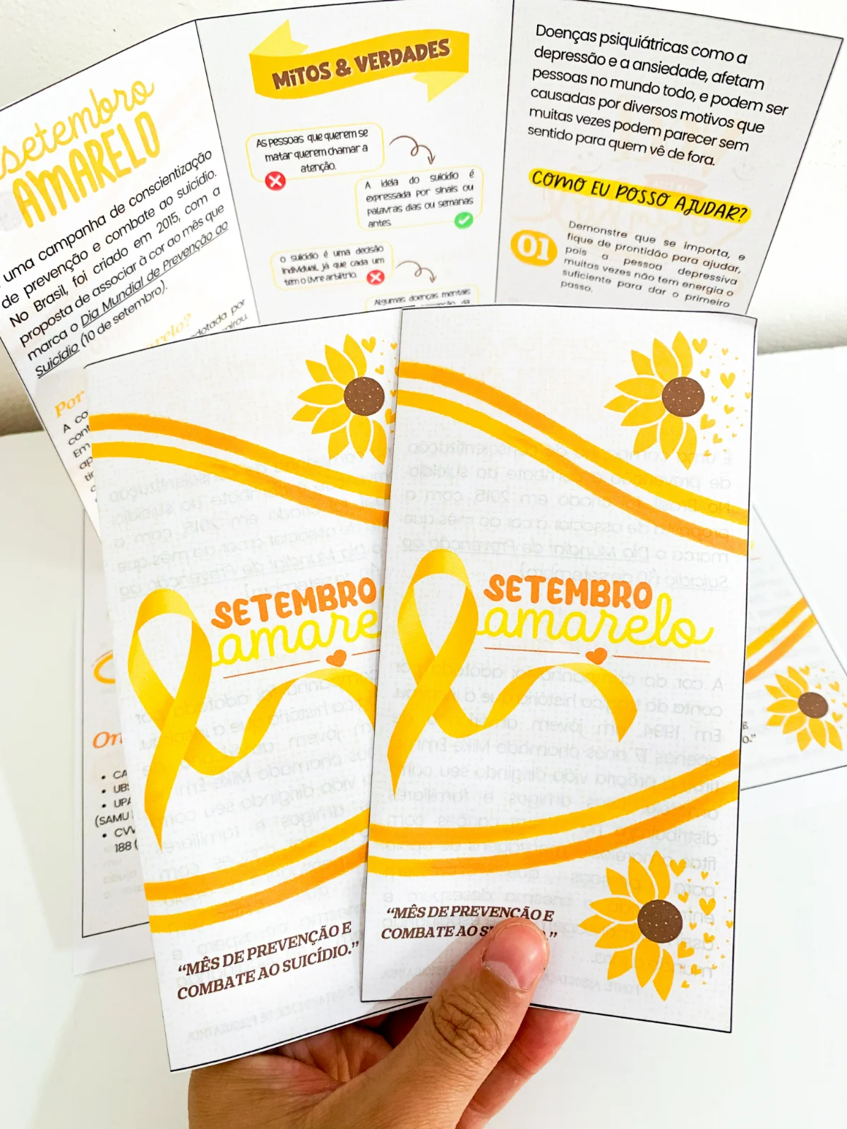 Folder para Campanha Setembro Amarelo – PDF para Imprimir — amostra 4: campanha visa conscientizar e promover empatia e…