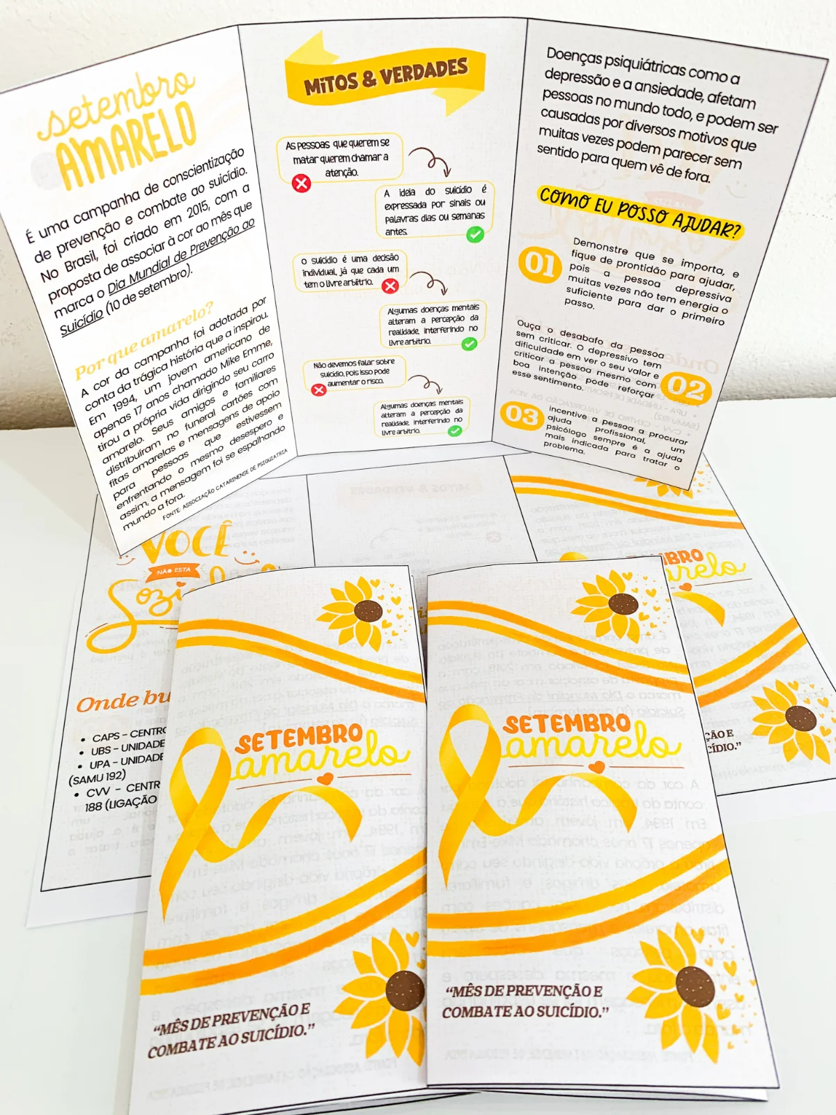 Folder para Campanha Setembro Amarelo – PDF para Imprimir — amostra 5: campanha visa conscientizar e promover empatia e…