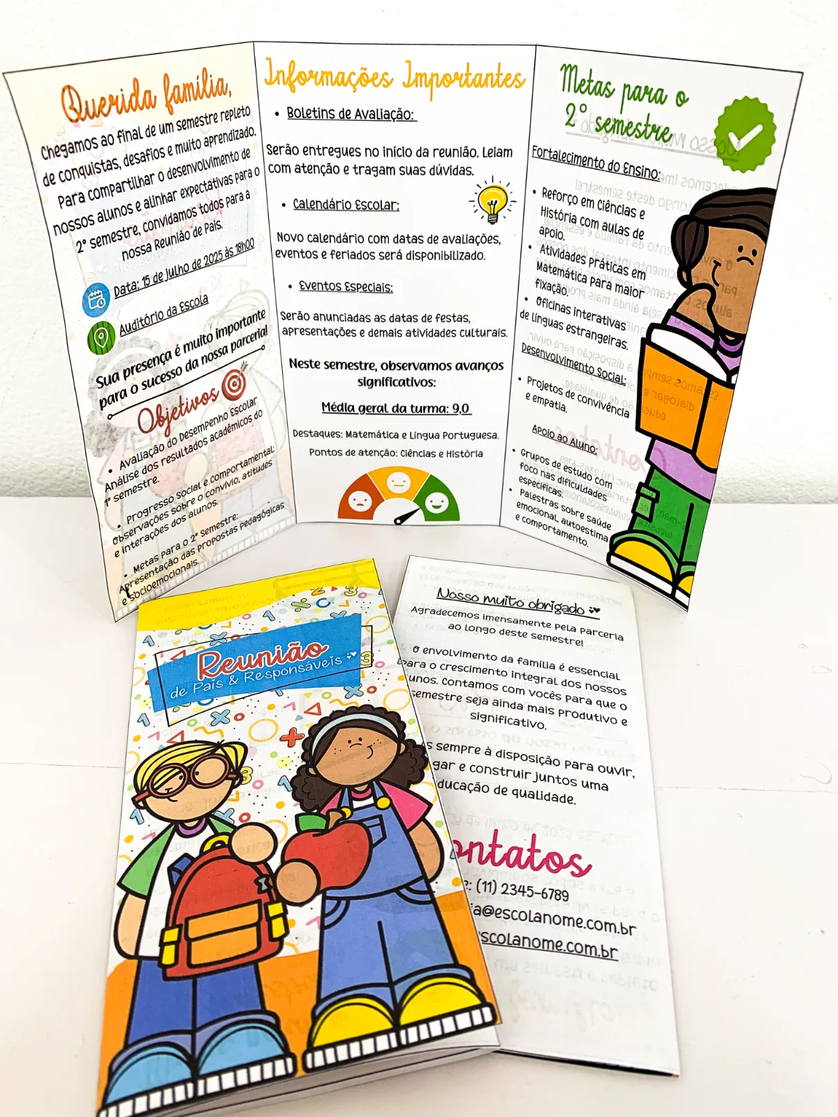 Folder Reunião Com As Famílias | Educação Infantil e Anos Iniciais — amostra 4: Essa proposta foi desenvolvida para…