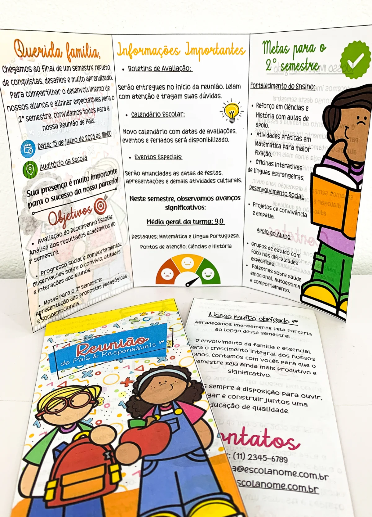 Folder Reunião Com As Famílias | Educação Infantil e Anos Iniciais — amostra 6: Essa proposta foi desenvolvida para…