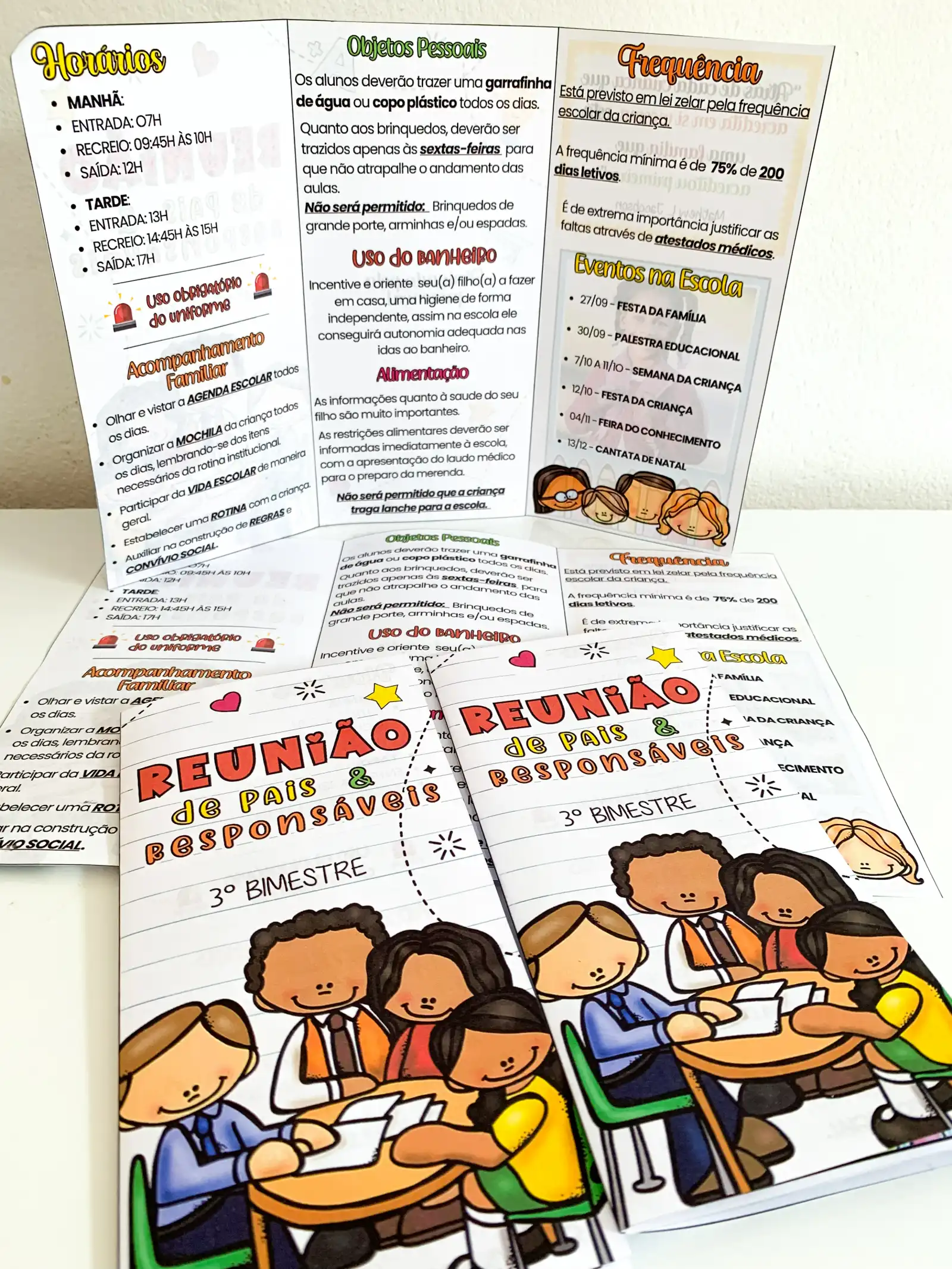 Folder Reunião de Pais Editável — amostra 2: Torne a reunião de pais ainda mais especial e organizada com um folder…