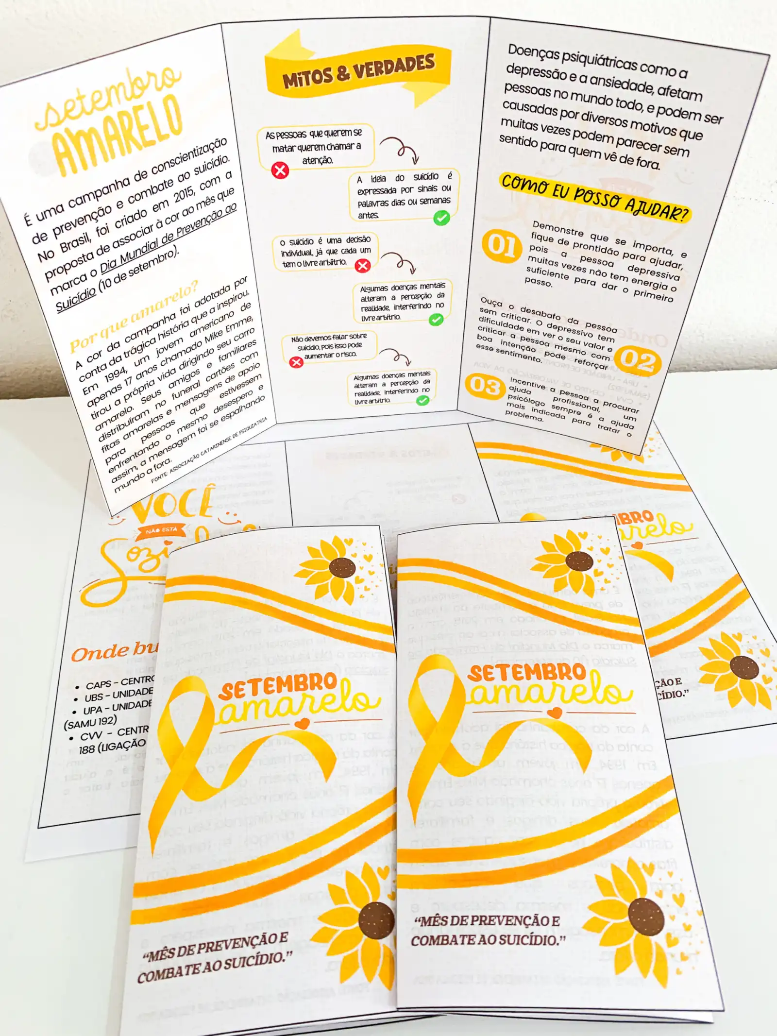 Folder Setembro Amarelo - Campanha de Conscientização — amostra 5: Leve conscientização e informação para sua sala de aula…