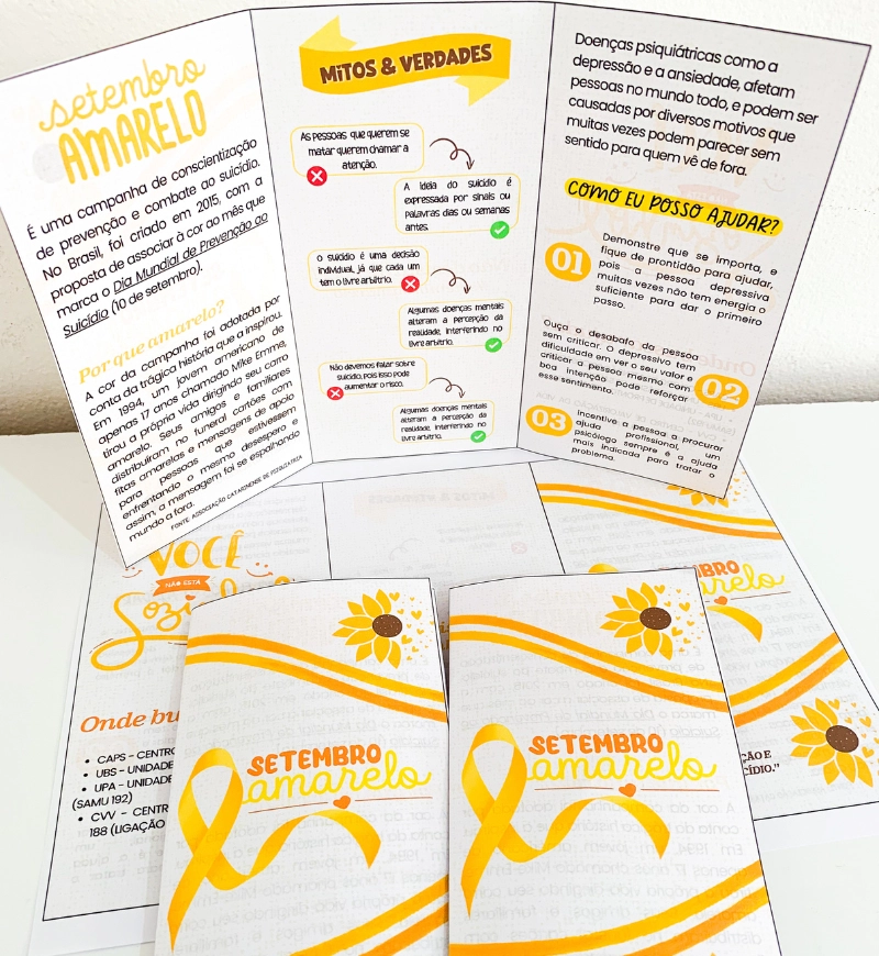 Folder Setembro Amarelo em PDF para Ações Educativas — Atividades para Todas as séries: Aborde a valorização da vida com um…