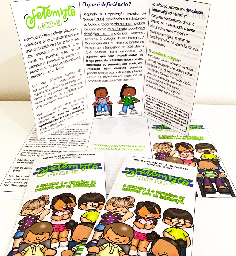 Folder Setembro Verde: Conscientização sobre Inclusão — capa do material