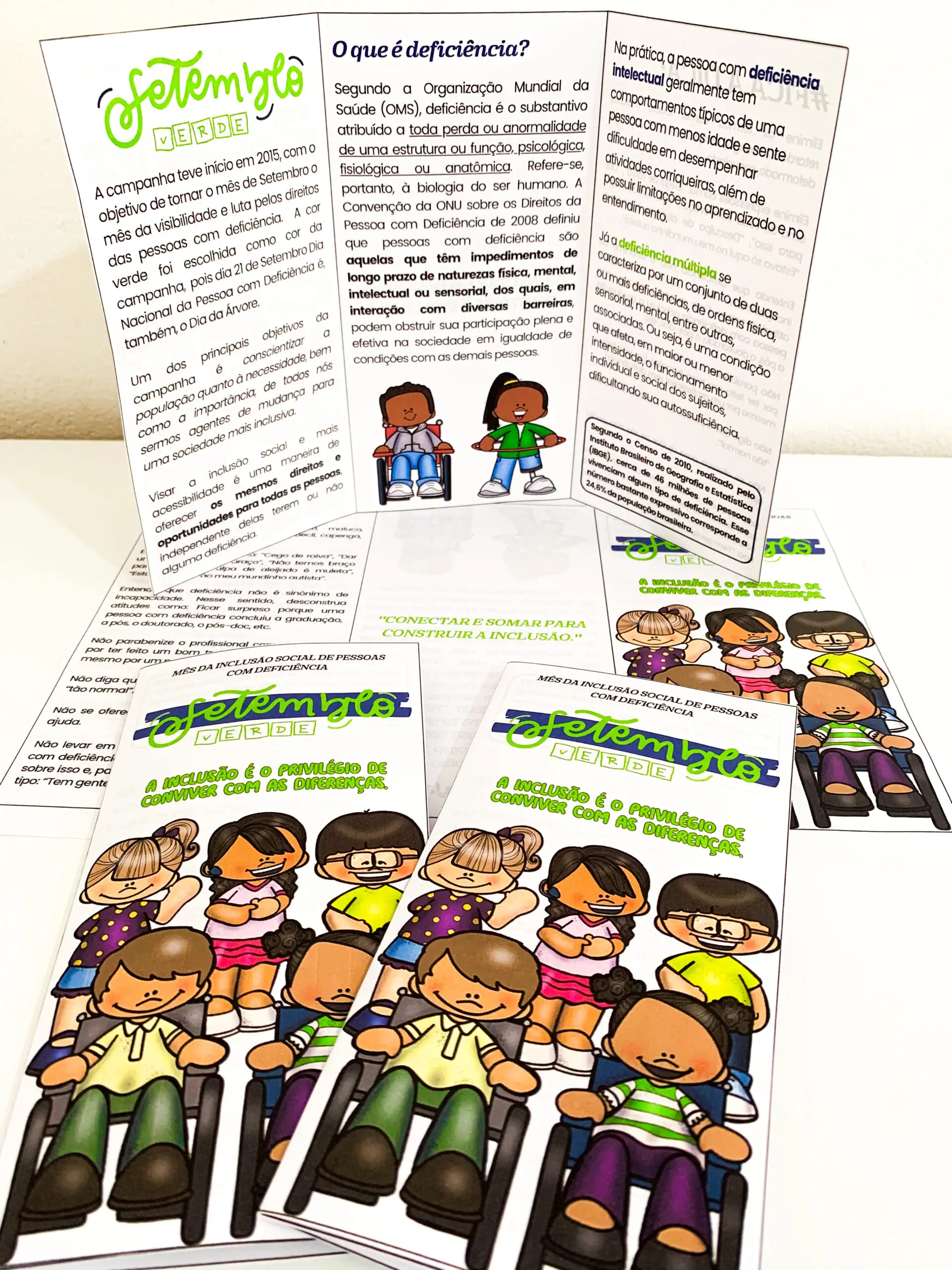 Folder Setembro Verde - Mês da Inclusão das Pessoas com Deficiência — capa do material