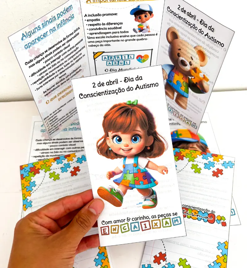 Folder sobre autismo: 3 modelos em PDF para conscientização — amostra 1: Folder sobre autismo para informar e aproximar