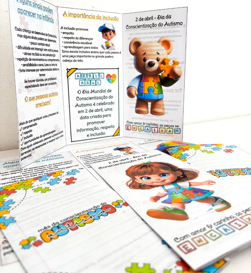 Folder sobre autismo: 3 modelos em PDF para conscientização — amostra 4: Para quem é indicado