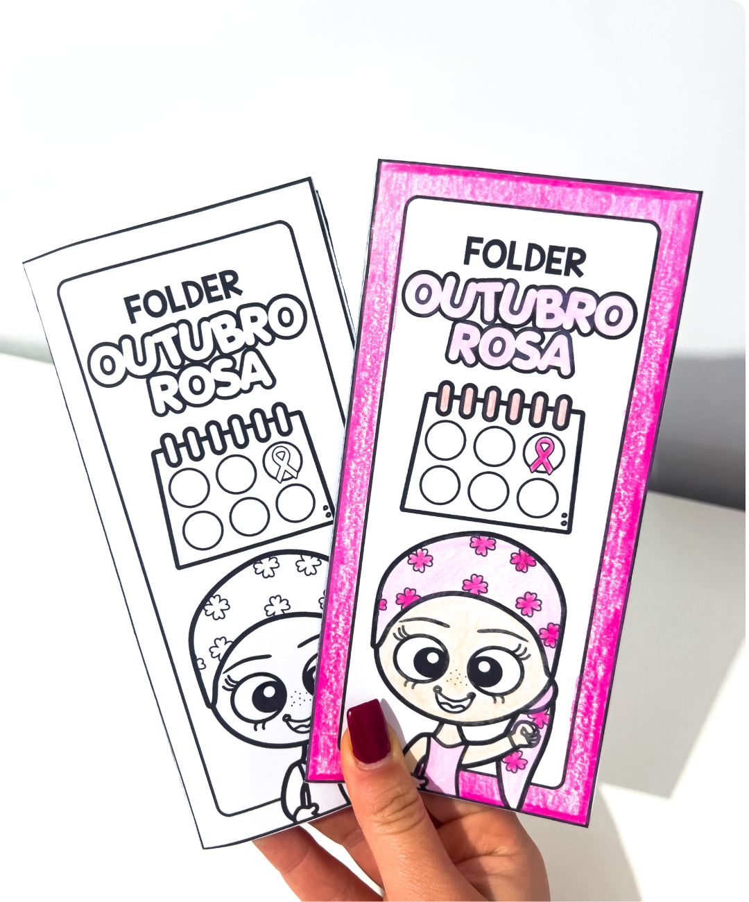 Folheto de Outubro Rosa para imprimir — amostra 3: O que está incluído no PDF