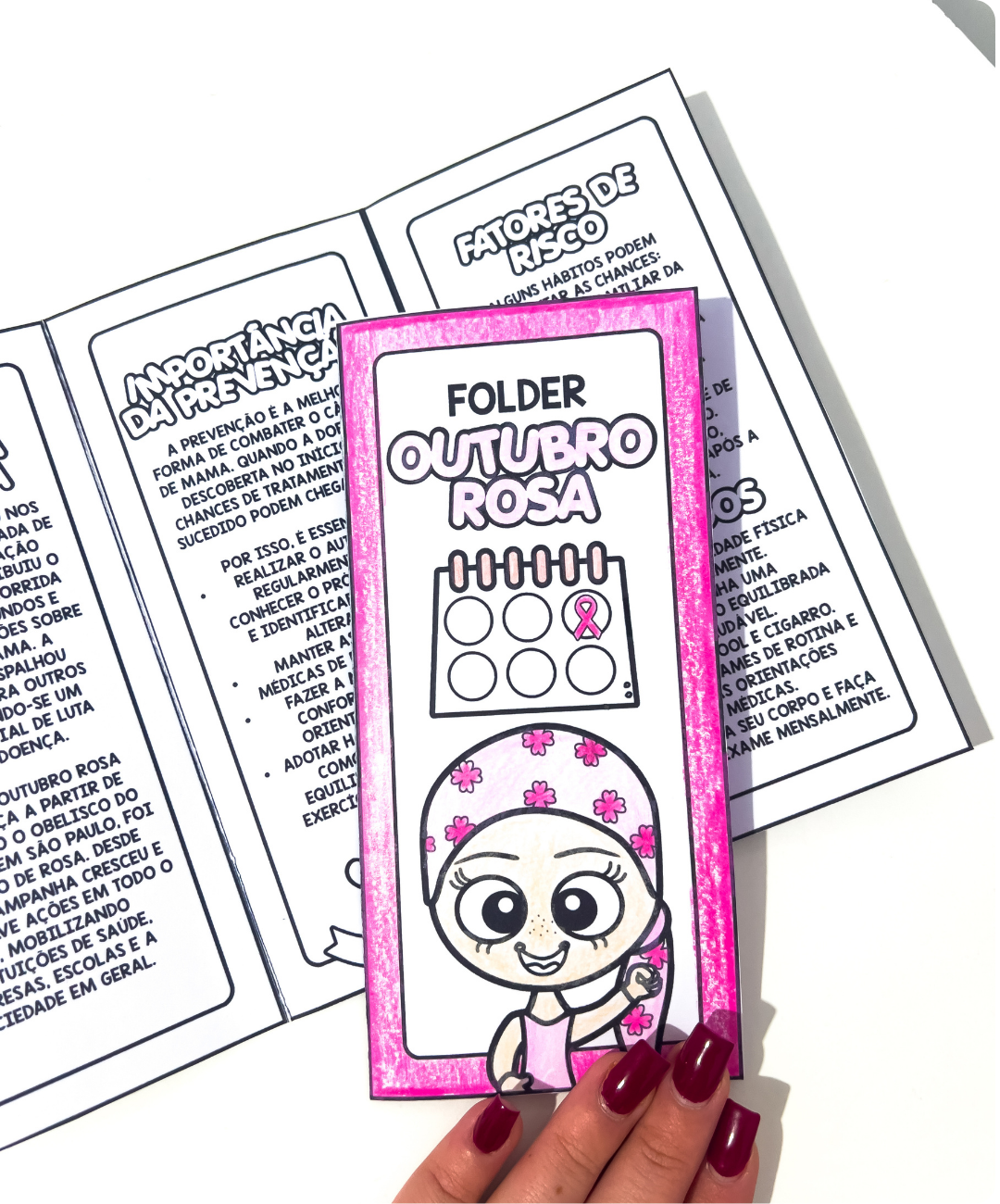 Folheto de Outubro Rosa para imprimir — amostra 5: Leve o Outubro Rosa para a sala com um folheto em PDF que reúne leitura…