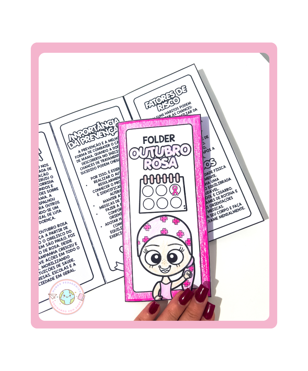 Folheto de Outubro Rosa para imprimir — Datas comemorativas para Educação Infantil: Leve o Outubro Rosa para a sala com um…
