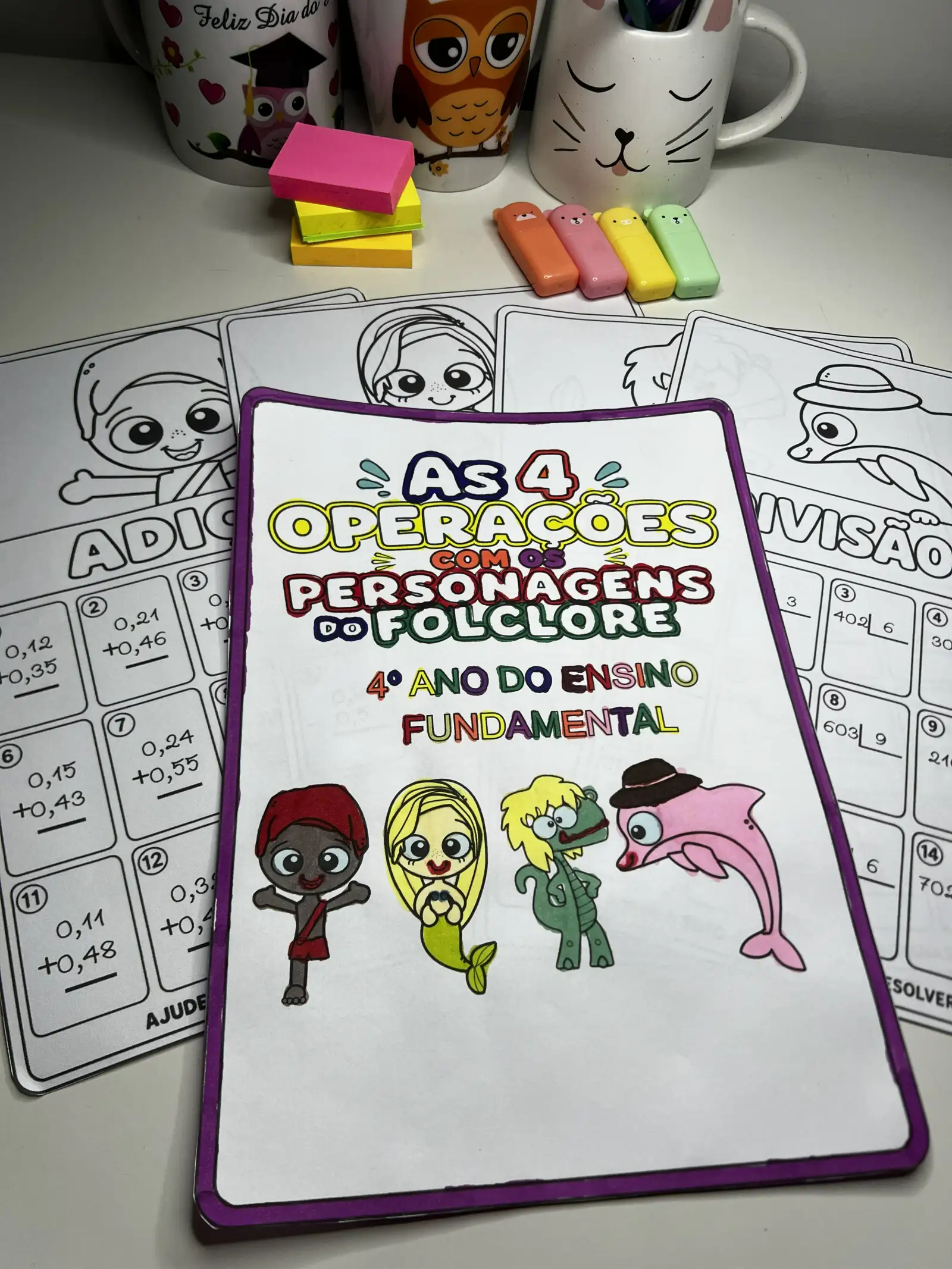 Folhinhas das 4 Operações — 4º Ano | Tema Folclore — amostra 4: Este material foi desenvolvido para reforçar as quatro…