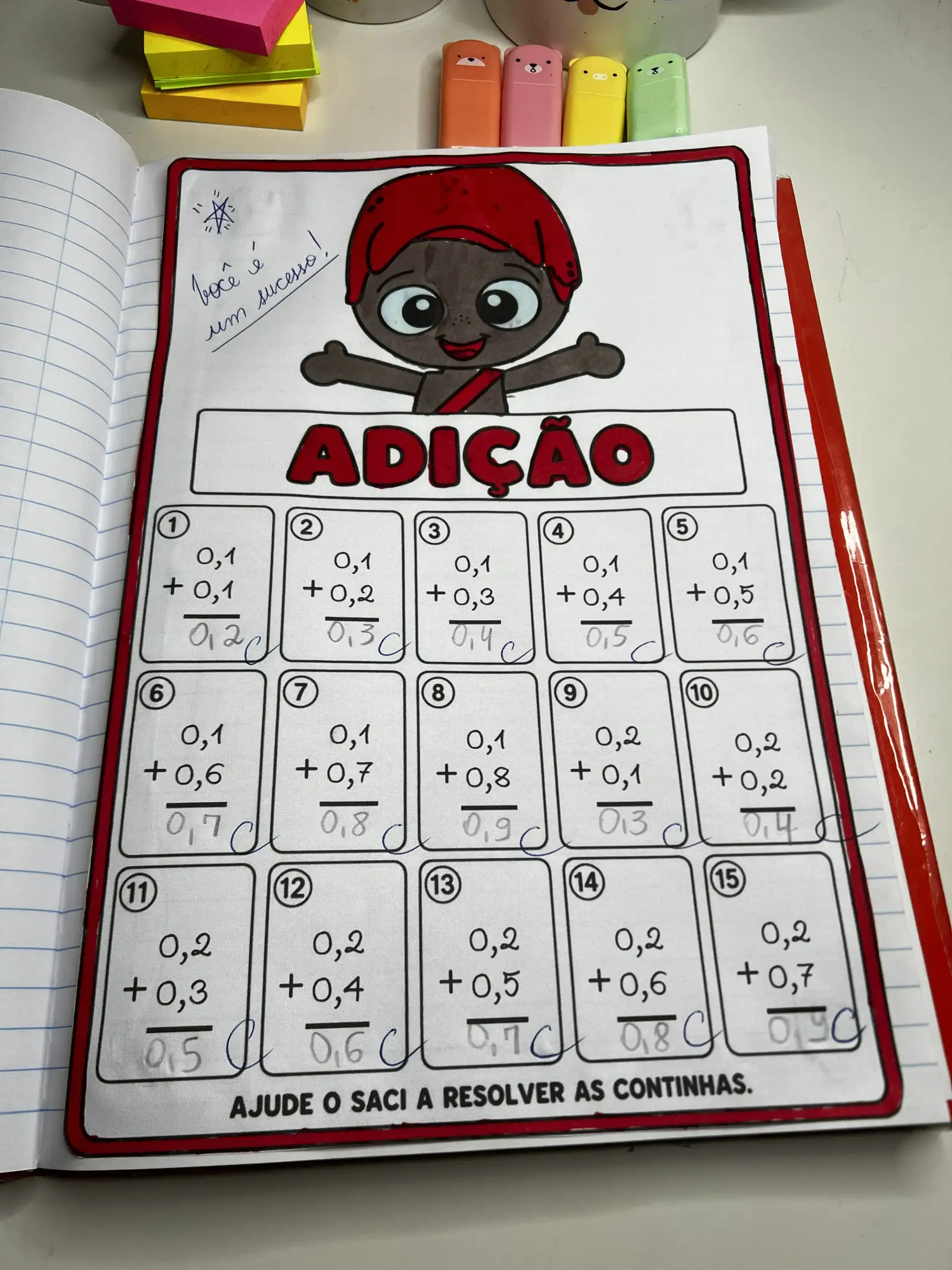 Folhinhas das 4 Operações — 4º Ano | Tema Folclore — capa do material
