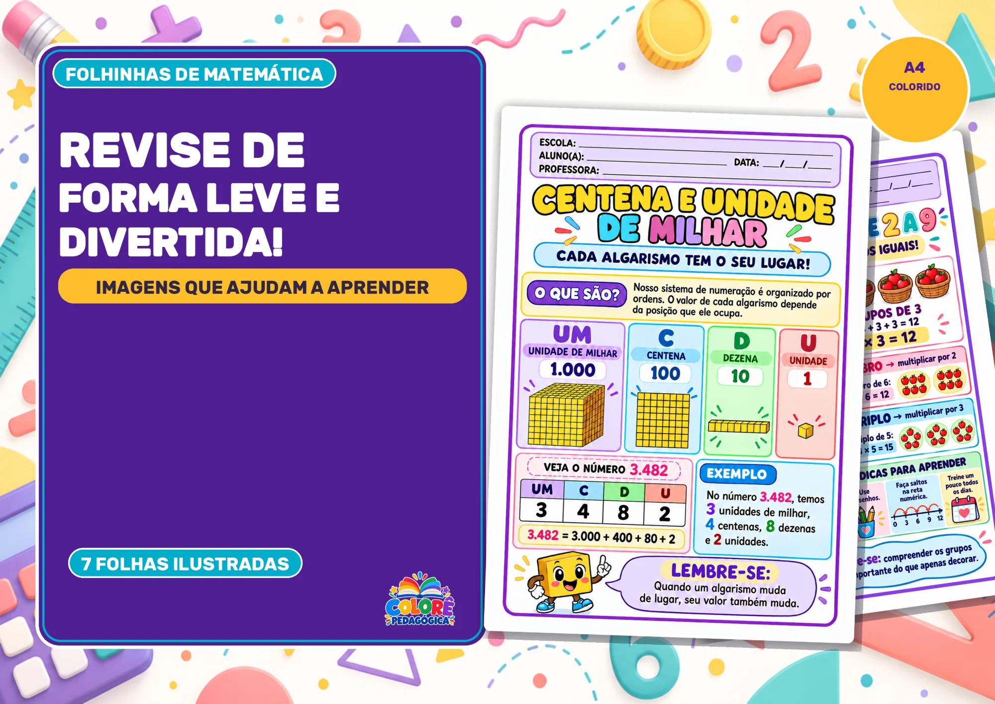 Folhinhas de Conceitos de Matemática Ilustradas. — amostra 1: Adquira o material e deixe a aprendizagem matemática mais… Folhinhas de Conceitos de Matemática Ilustradas. — amostra 1: Adquira o material e deixe a aprendizagem matemática mais…