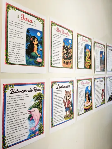 Folhinhas Para Painel Personagens Folclore — amostra 1: Material pedagógico digital em PDF: Folhinhas Para Painel…