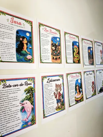 Folhinhas Para Painel Personagens Folclore — amostra 2: Material pedagógico digital em PDF: Folhinhas Para Painel…