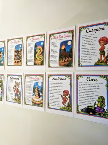 Folhinhas Para Painel Personagens Folclore — amostra 3: Material pedagógico digital em PDF: Folhinhas Para Painel…