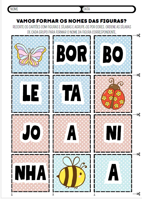 FORMAÇÃO DE PALAVRAS — SÍLABAS E FIGURAS ✂️ — amostra 1: ✨ FORMAÇÃO DE PALAVRAS — SÍLABAS E FIGURAS ✂️🔤