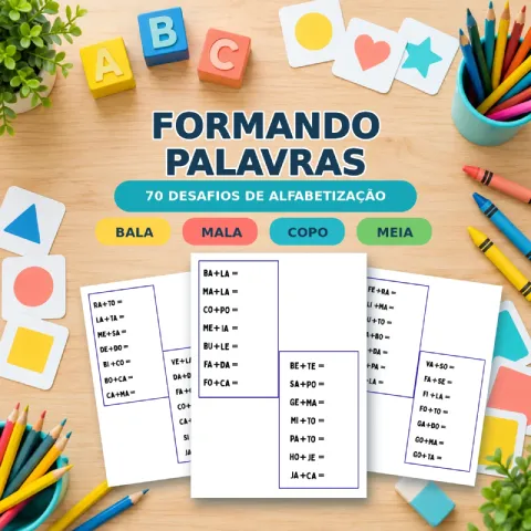 Formando Palavras com Sílabas – 70 Desafios de Alfabetização — capa do material