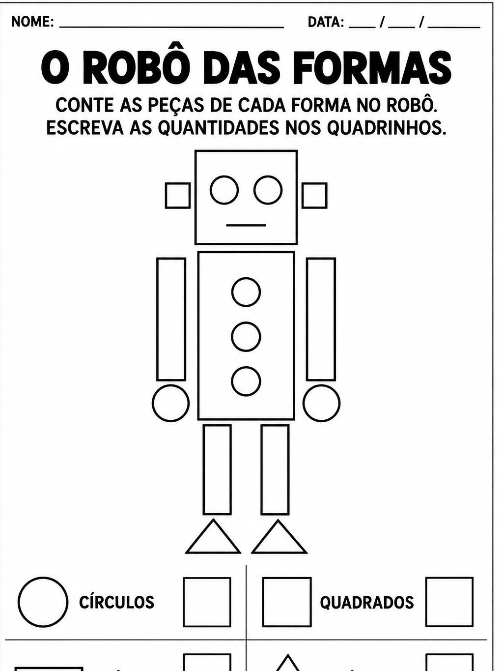 Formas Geométricas: Atividades para 1º e 2º Ano — amostra 1: 5 atividades de formas geométricas para o 1º e 2º ano:…